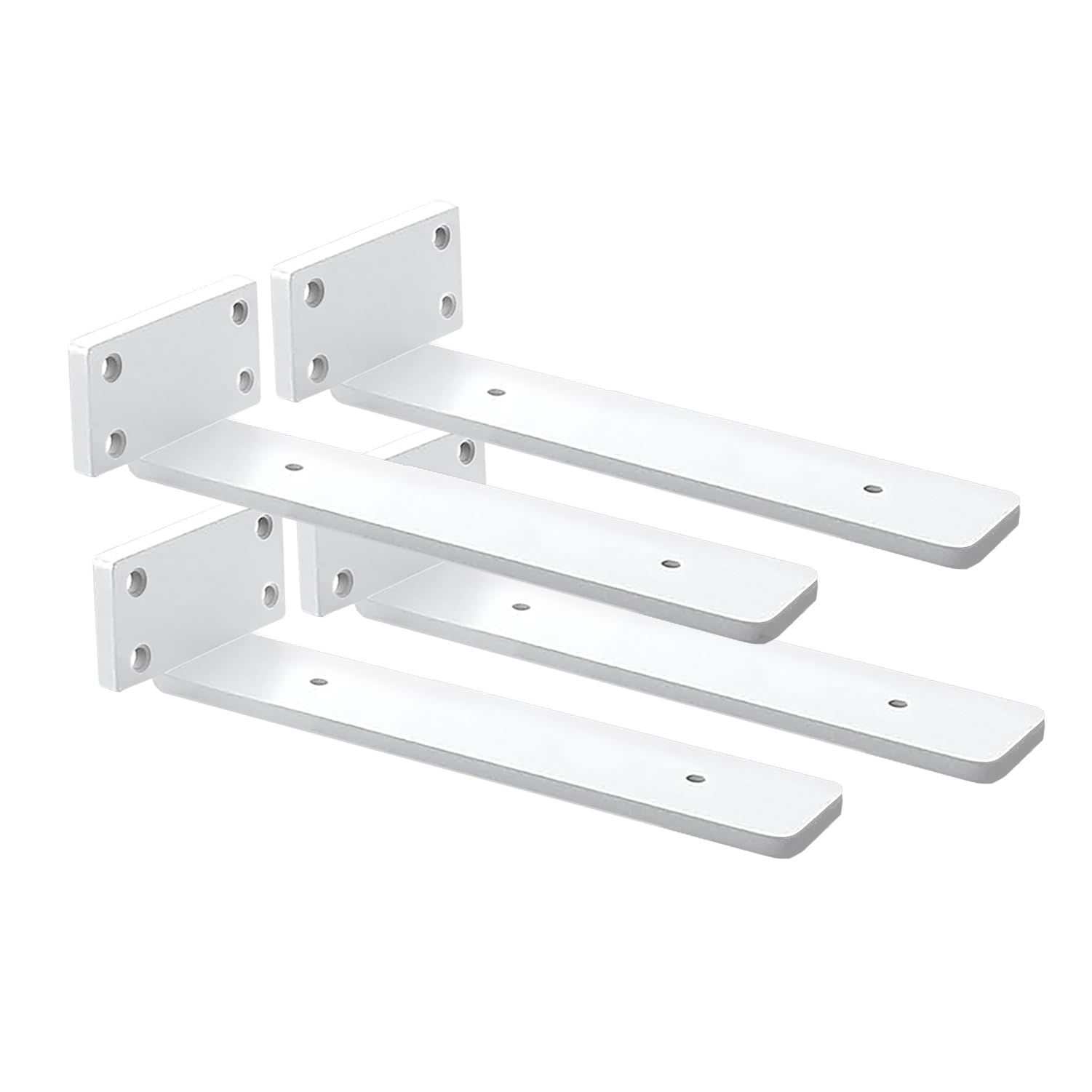 8 Pack Shelf Brackets 10 Inch Floating Shelf Bracket 1/5 inch Thick Heavy Duty Hidden Shelf Brackets Iron Metal Brackets for Shelf Support with Screw Included — Amazon image 6