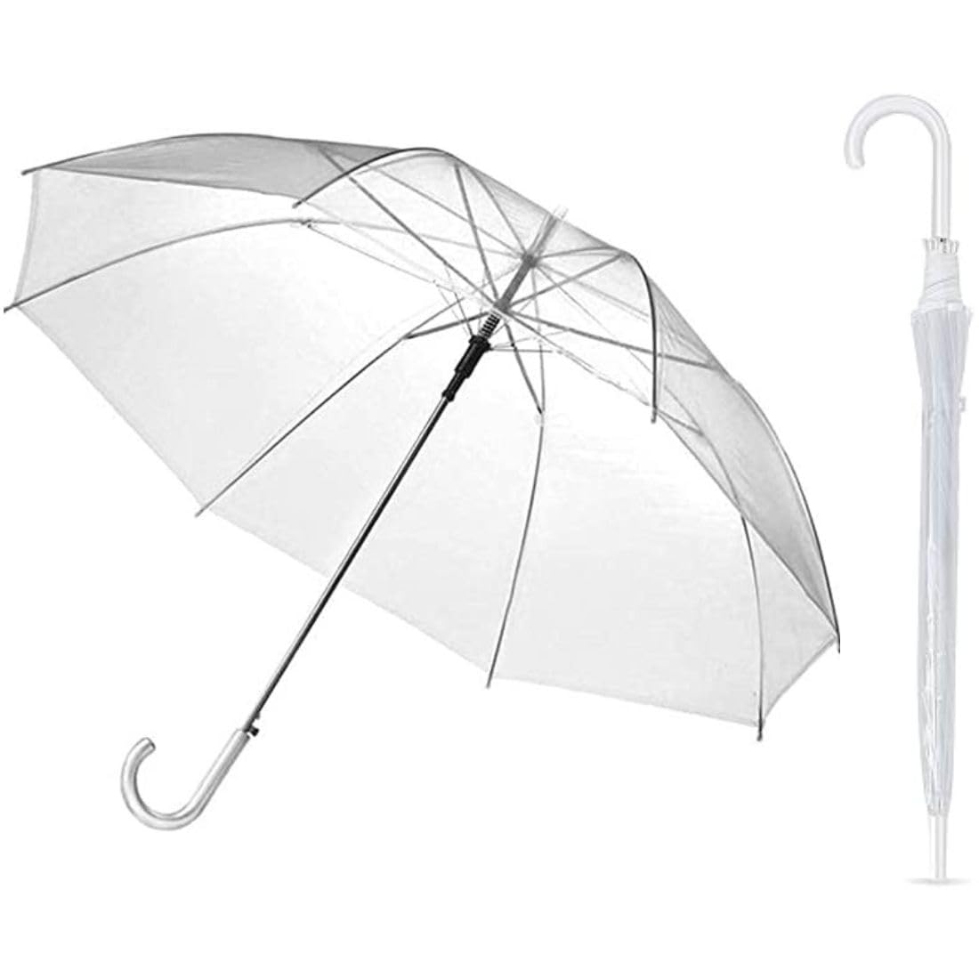 FLETIX Stylish-Premium-Clear-Golf-Umbrella-Transparent-Auto-Open-Large-Stick-Windproof-Waterproof-UV-Protective-Wedding-Style-Rain-Umbrellas-For-Outdoor-Events-Travel-Photoshoot