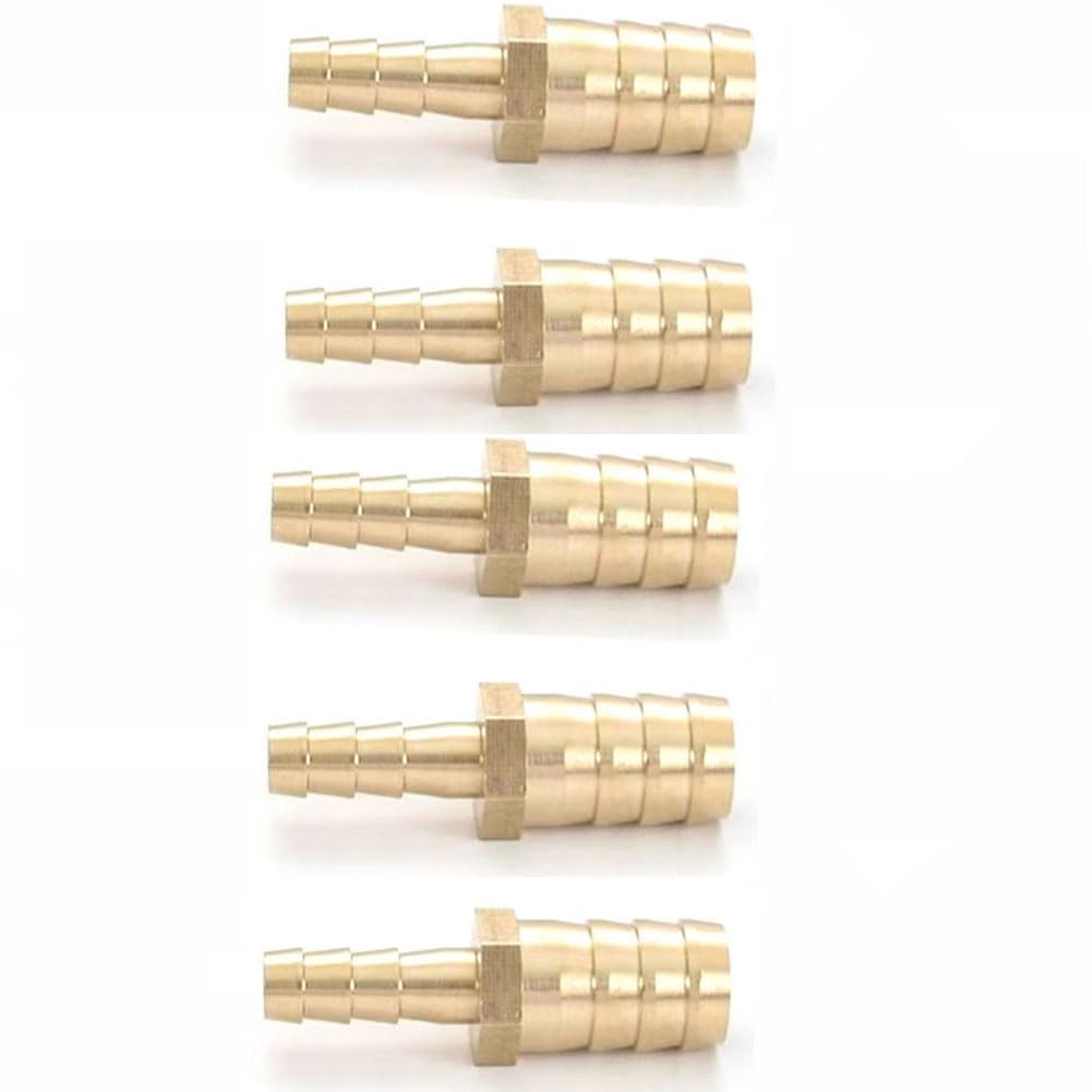 Raccordo di giunzione con barbiglio in ottone, Raccordi for Tubi In Ottone for Aria Olio Acqua Carburante Gamma Di Dimensioni Da 6mmx3mm A 20mmx10mm Confezione 5(14mm*8mm,10pcs)