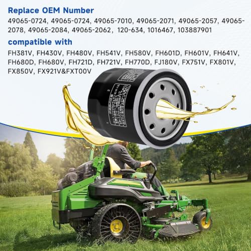 Image of (6-Pack) 49065-0724 49065-7010 Oil Filter Replacement | For kawasaki FX850V FX801V FJ180V FH381-721V FH601-770D FX751-FX1000V Engine Models