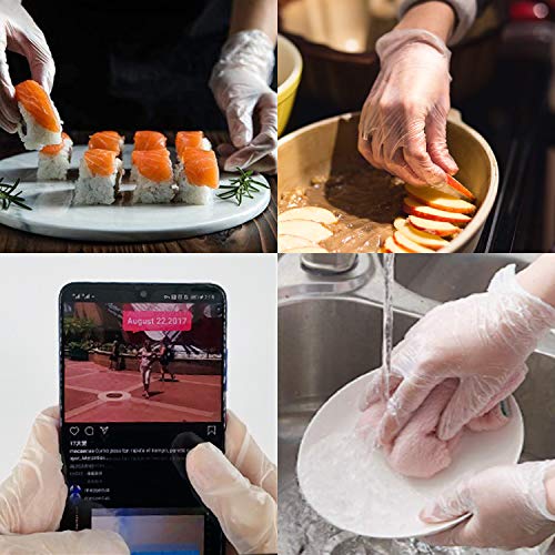 OKIAAS Vinyl Disposable Gloves| Latex and Powder-Free Cleaning Gloves for Food Handling, Lab Work and More | Large,100 Counts/Box - Thumbnail 4