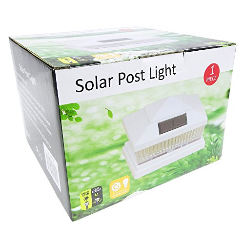 Iglow 1 Pack White Outdoor Garden 6 X 6 Solar Smd Led Post Deck Cap Square Fence Light Landscape Pvc Vinyl Wood Bronze #TOP4