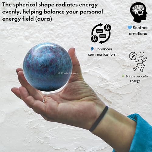 Image of Certified Ruby Kyanite Crystal Ball for Meditation - Premium Crystal Vastu Items for Home and Feng Shui Items for Good Luck - Ideal for Pooja Supplies and Spiritual Practices (1.5 inch Inch)
