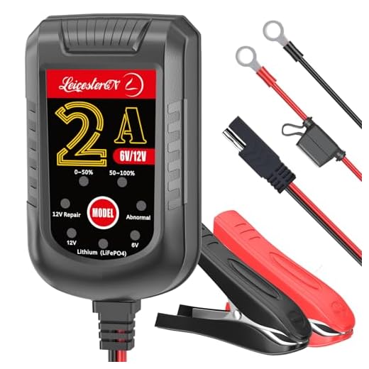 LST Trickle Battery Charger Automatic Maintainer 6V 12V Smart Float Charger for Automotive Car Motorcycle Lawn Mower Tractor SLA ATV AGM GEL CELL Lead Acid Batteries