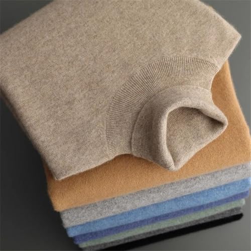 Men's Cashmere Sweater Lapel Knitted Pullover Lightweight Warm Long Sleeve Solid Color Jumpers Tops2