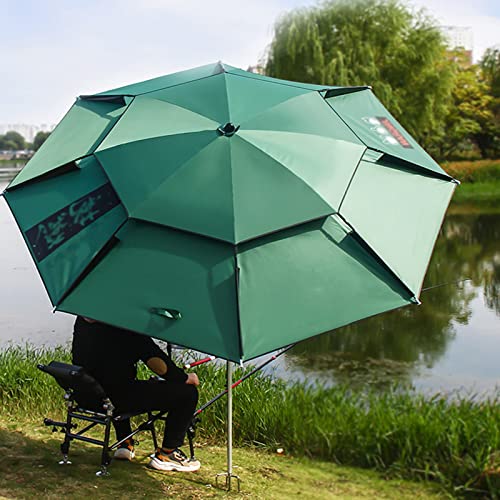 Parasol de jardín CLSDRZC portátil de doble capa con bolsa 2