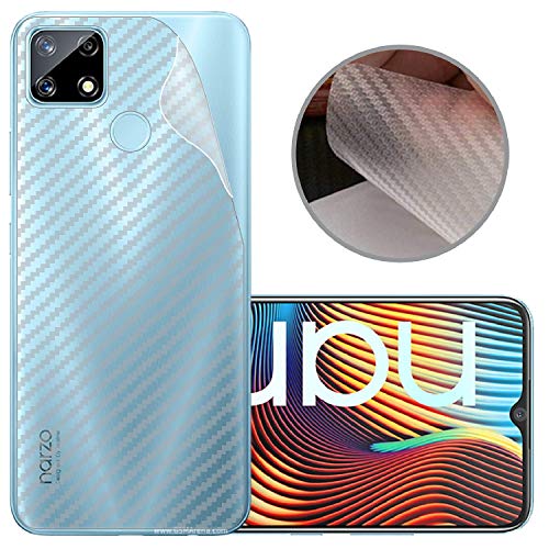 Image of Compatible with Oppo Realme Narzo 20 Back Screen Protective Film Carbon Fiber Skin Transparent Screen Guard Sticker