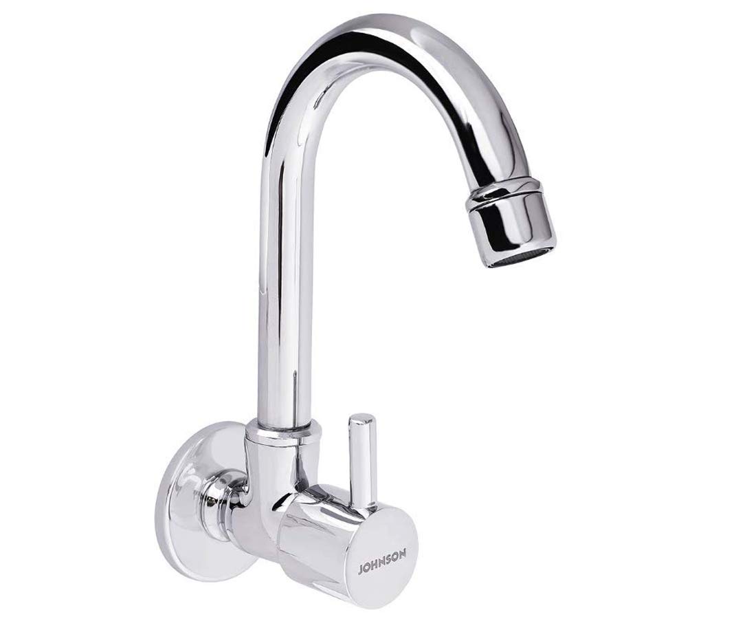JOHNSON T2918C Ruby Brass Sink Cock Swivel Spout With Wall Flange || 10 Year Warranty || (Chrome Finish) (B07VXR5V3T) Amazon Price History, Amazon Price Tracker