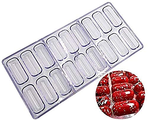 Chocolate Moulds Sweet Candy DIY Mold 21 Diamond Shaped Clear Plastic Polycarbonate PC Handmade Chocolate Making Mold Pastry Dessert Baking Pan Cake Decoration Tool (Oval Cylinder)