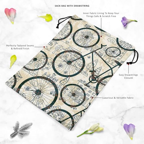 Image of ArtzFolio Bicycles D1 | Reusable Sack Bag | Bag for Gym, Storage, Vegetable & Travel