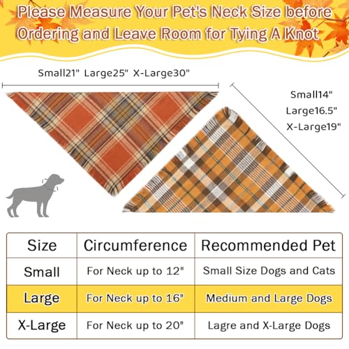 Vivifying-Thanksgiving-Dog-Bandana-2-Pack-Halloween-Fall-Classic-Plaid-Dog-Scarf-with-Tassels-Edges-Funny-Pet-Apparel-Accessories-Costume-for-Photo-Prop-and-Party-Decor-Large-YellowOrange Vivifying Thanksgiving Dog Bandana 2 Pack Halloween Fall Classic Plaid Dog Scarf with Tassels Edges Funny Pet Apparel Accessories Costume for Photo Prop and Party Decor Large YellowOrange