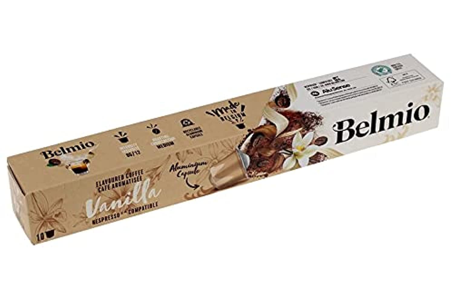 Belmio Vanilla Flavour Coffee Capsules, Intensity 6, Compatible with Nespresso Original Line Machines, 10 Capsules in 1 Sleeves, Pack of 1