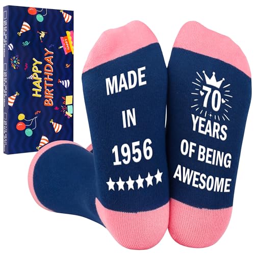 Belloxis 70th Birthday Gifts for Women 70th Birthday Gifts for Mum Cosy Cotton Socks Grip Socks