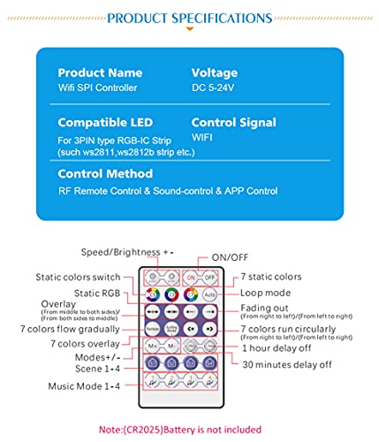 Controlador WiFi LED RGB DC12V 24V compatible Alexa y Google miniatura 4