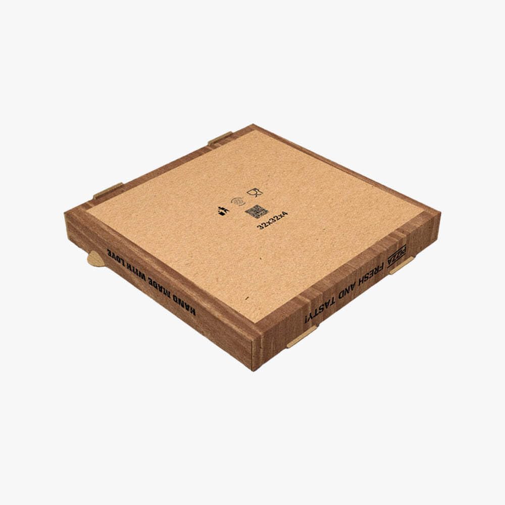 Pizzakartons aus Mikrowellpappe Kraft 32 x 32 x 4 cm (100 stück)