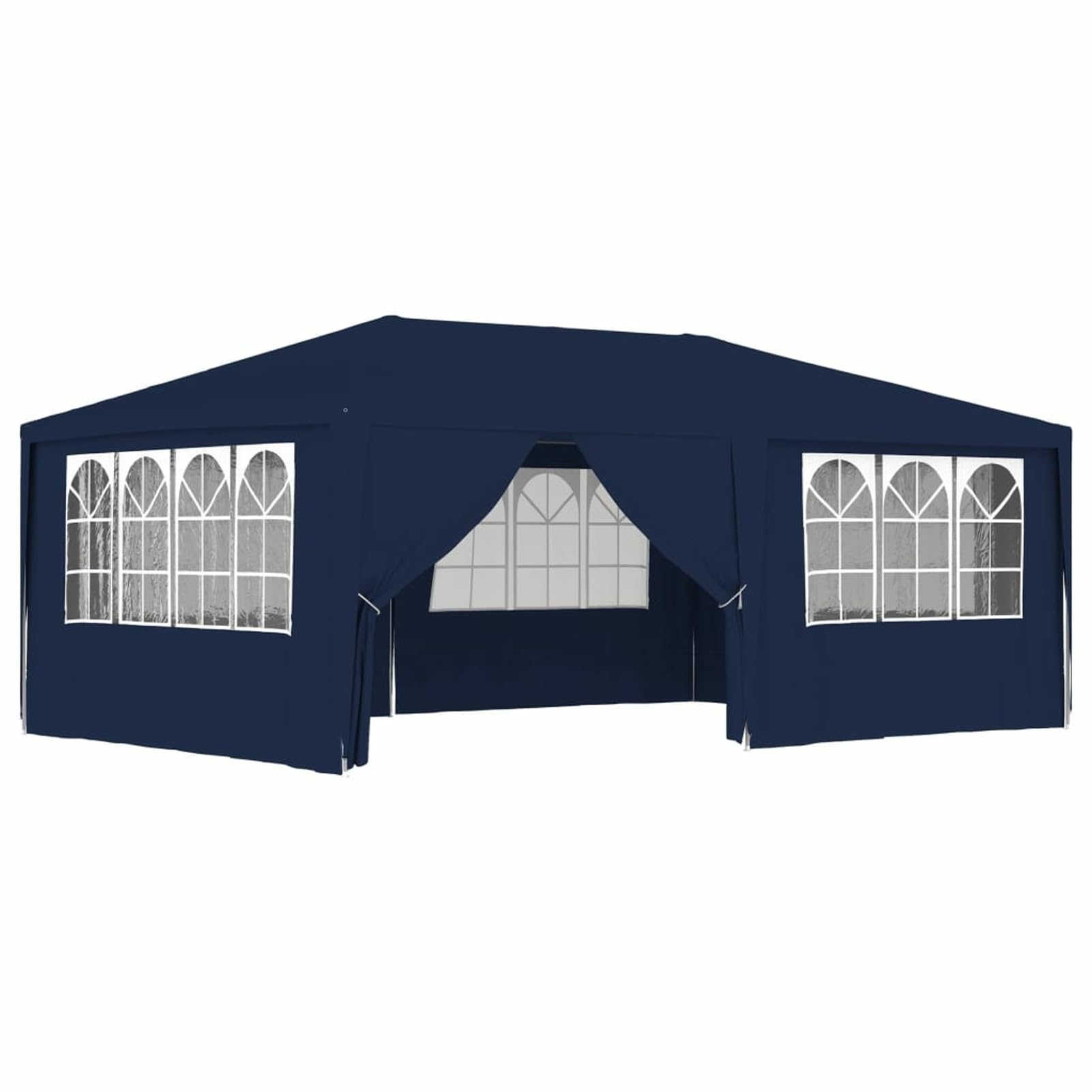 IKAYAA Carpa para Fiestas 4 x 6 m, Carpa Jardín Plegable con Paredes, Carpa para Fiesta, Gazebo, Cenador Plegable para Camping, Fiestas, Exterior, Color Azul