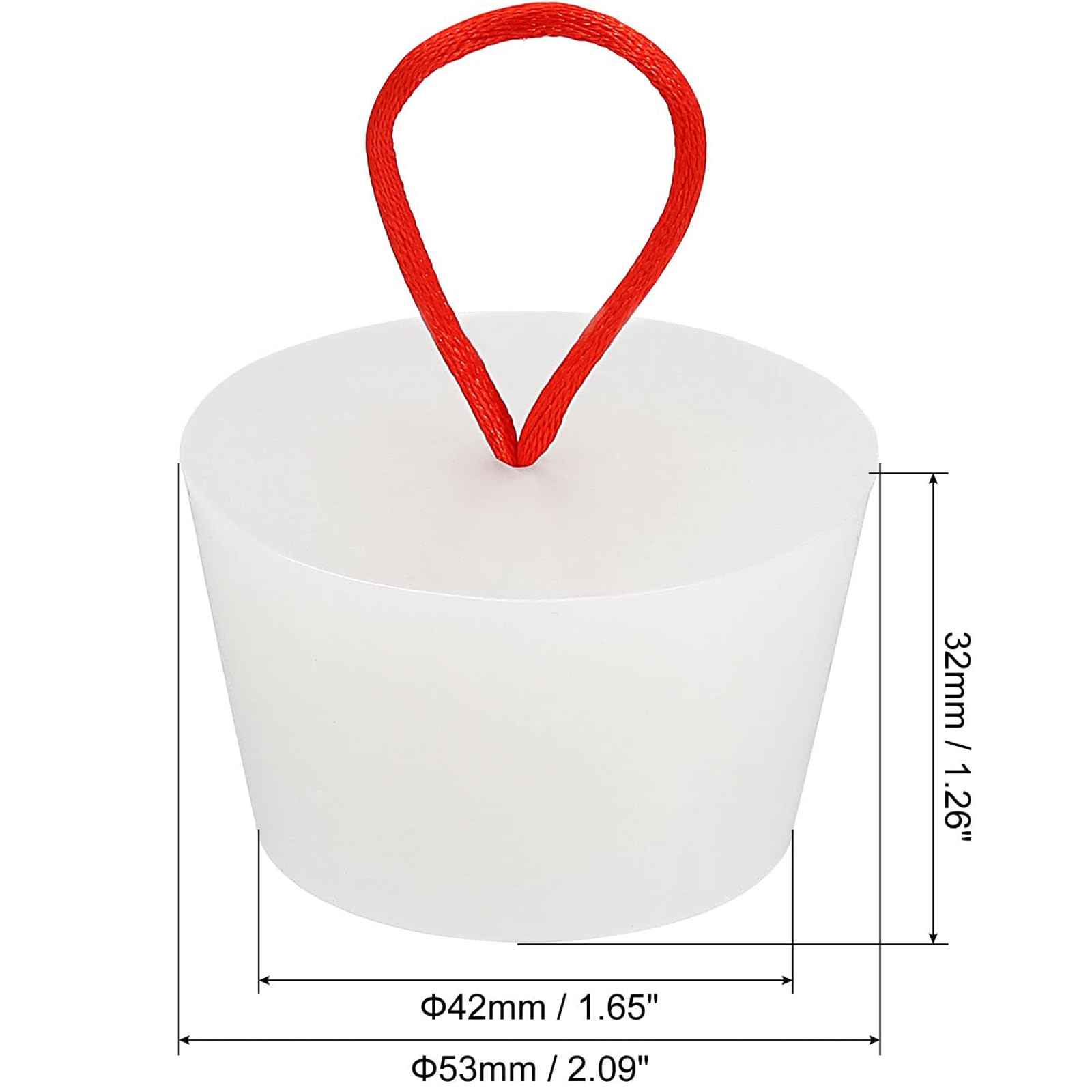 TOP-VIGOR 1Pc Rubber Tapered Plug, 42mm to 53mm Solid Bathtub Bungs Stopper with Handle - Image 2