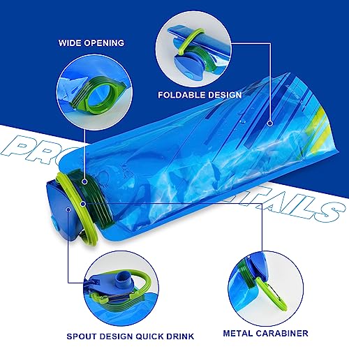 flintronic Foldable Sports Bottle, 4pcs Foldable Water Bottle 700mL, Reusable BPA Free Collapsible Water Bottle - Image 4