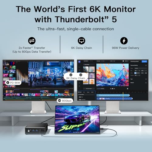 Image of YOGAES ProSight, 6K Monitor, 32 Inch IPS-6K Display (6144 x 3456), Aluminium Alloy Housing and Stand, HDR 600, Brightness of 450 cd /m, Height Adjustable, Contrast Ratio 2000:1 (IPS Panel)