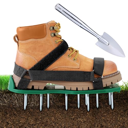 Ohuhu Lawn Aerator Shoes with Stainless Steel Shovel, Free-Installation Aerating Shoes with Hook &...