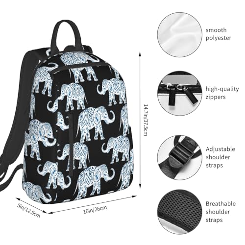 Sac à dos léger imprimé éléphant ergonomique pour éviter le mal de dos