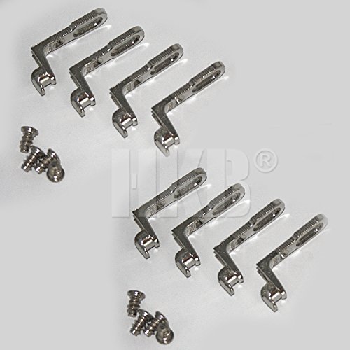 HKB ® 8 Stück Rückwandverbinder RV, für Rückwanddicke bis 5 mm, Druckguss vernickelt, mit Schrauben, Qualitätsprodukt von Hersteller Hettich, Artikelnr. 062445