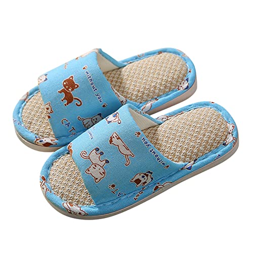 Toddler Bedroom Slipper Toddler House Slippers For Boys Open Toe Cotton Linen Girls Slippers Size 9 Toddler3