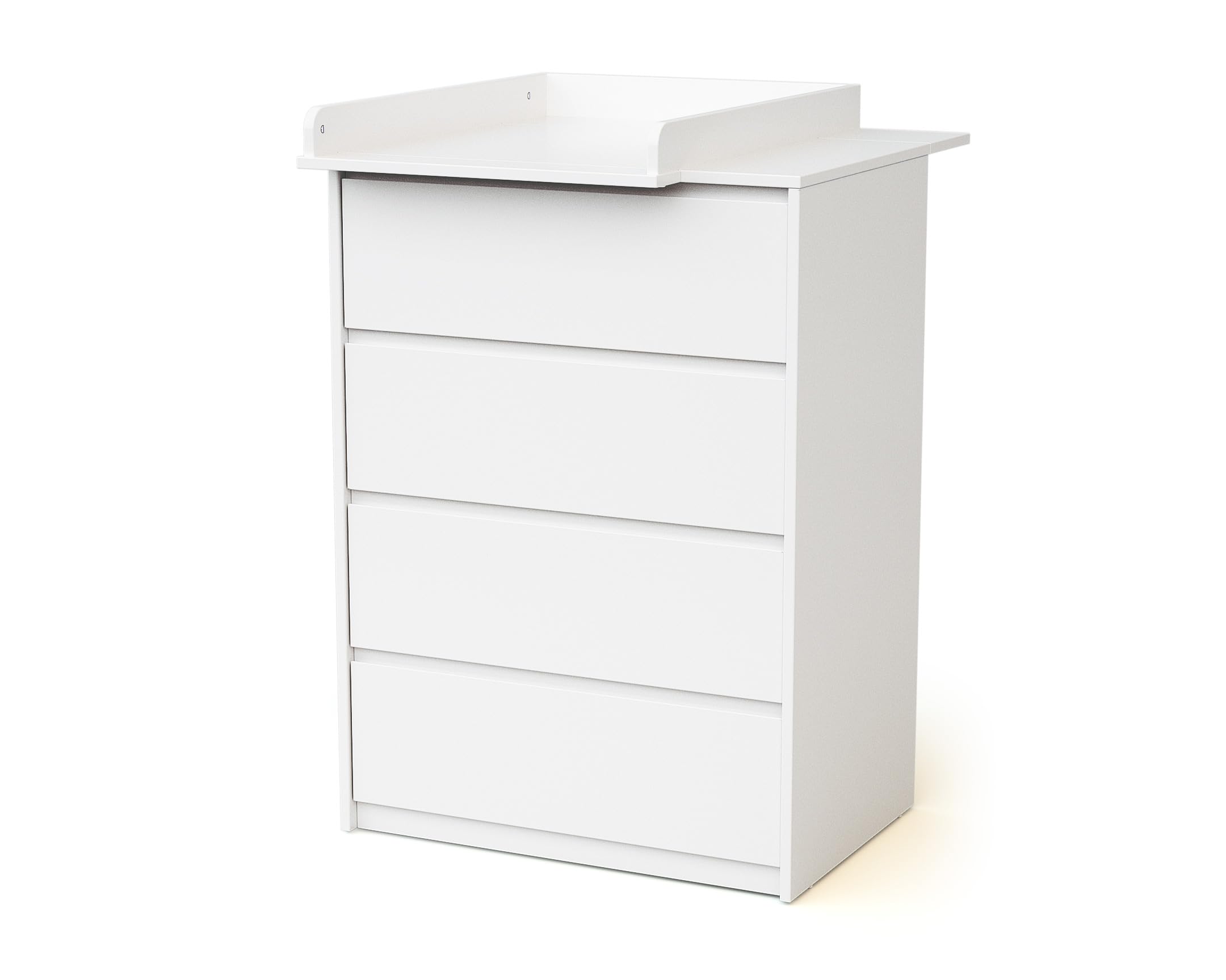 WEBABY - Cajonera bebé de 4 cajones con cambiador madera 50 cm UNO - Blanco