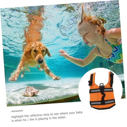 Toyvian Warnschwimmweste für Welpen kleine Hunde, Reflektierende Streifen Atmungsaktiv Haltegriff D-Ring Leinenbefestigung Strand Wasseraktivitäten