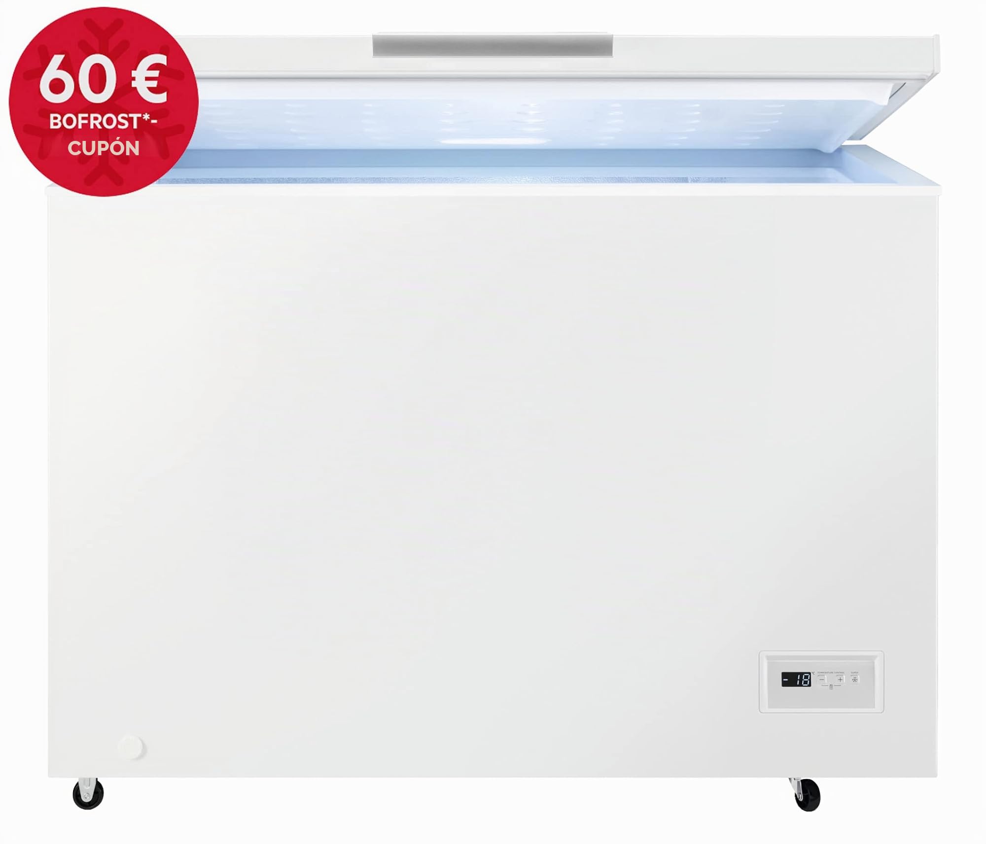 AEG AHB531D1LW - Congelador (308 L, clase de eficiencia D, baja emisión de hielo, alarma de temperatura y ruedas)