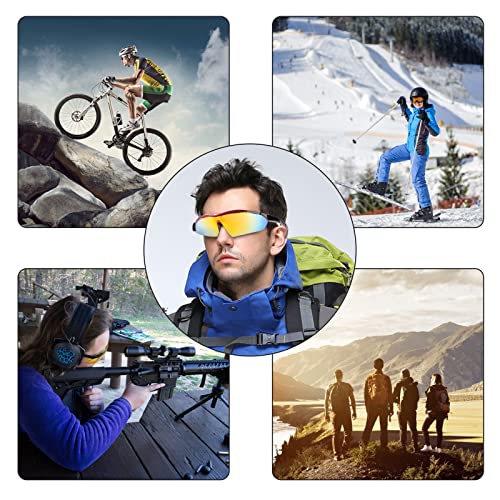 Lunettes de Cyclisme, Lunettes Tactiques, Lunettes de Protection avec 3 Lentilles Interchangeables et 1 Monture de Myope, Lunettes de Vélo de Sport, pour VTT, Course, Conduite, Sports de Plein Air - Image 8
