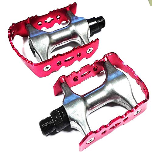 ONOGAL Pedales Clasicos de Aluminio Eje CR-MO para Bicicleta BTT MTB Carretera 3180rj