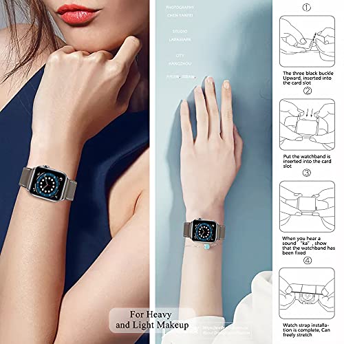 Sresrrw Pulseira de couro legítimo de substituição compatível com Apple Watch Single Tour de 42 mm,