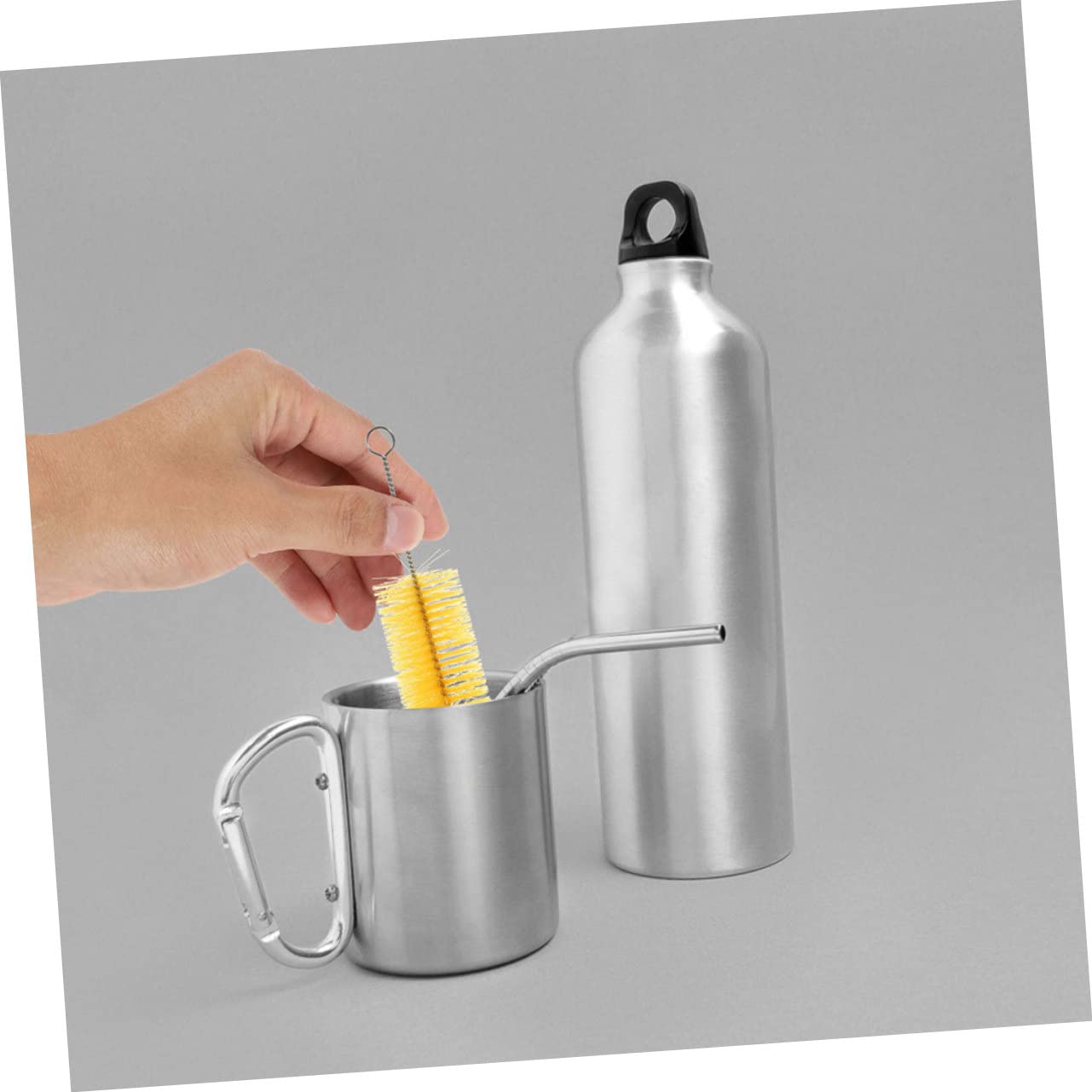 Healvian 48piezas Limpiadores De Botellas Multifuncionales para Hogar Cepillos De Inoxidable para Biberones y Vasos Fácil Almacenamiento y Uso