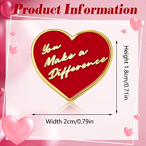 Taiyin 48 Pcs Employee of The Month Pin Bulk You Make a Difference Button Nurse Pins Heavy Duty Heart Motivational Lapel Pins Gift for Staff Team Volunteer Nurse Teacher Bulk2
