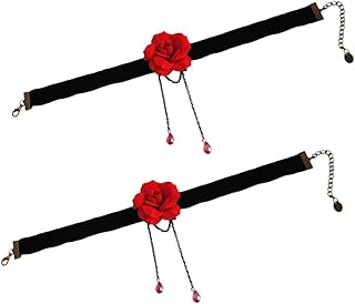 KESYOO 4 PCS Red Rose Clavicle Chain jewelry necklaces layered necklaces for women Neck Jewelry accessories