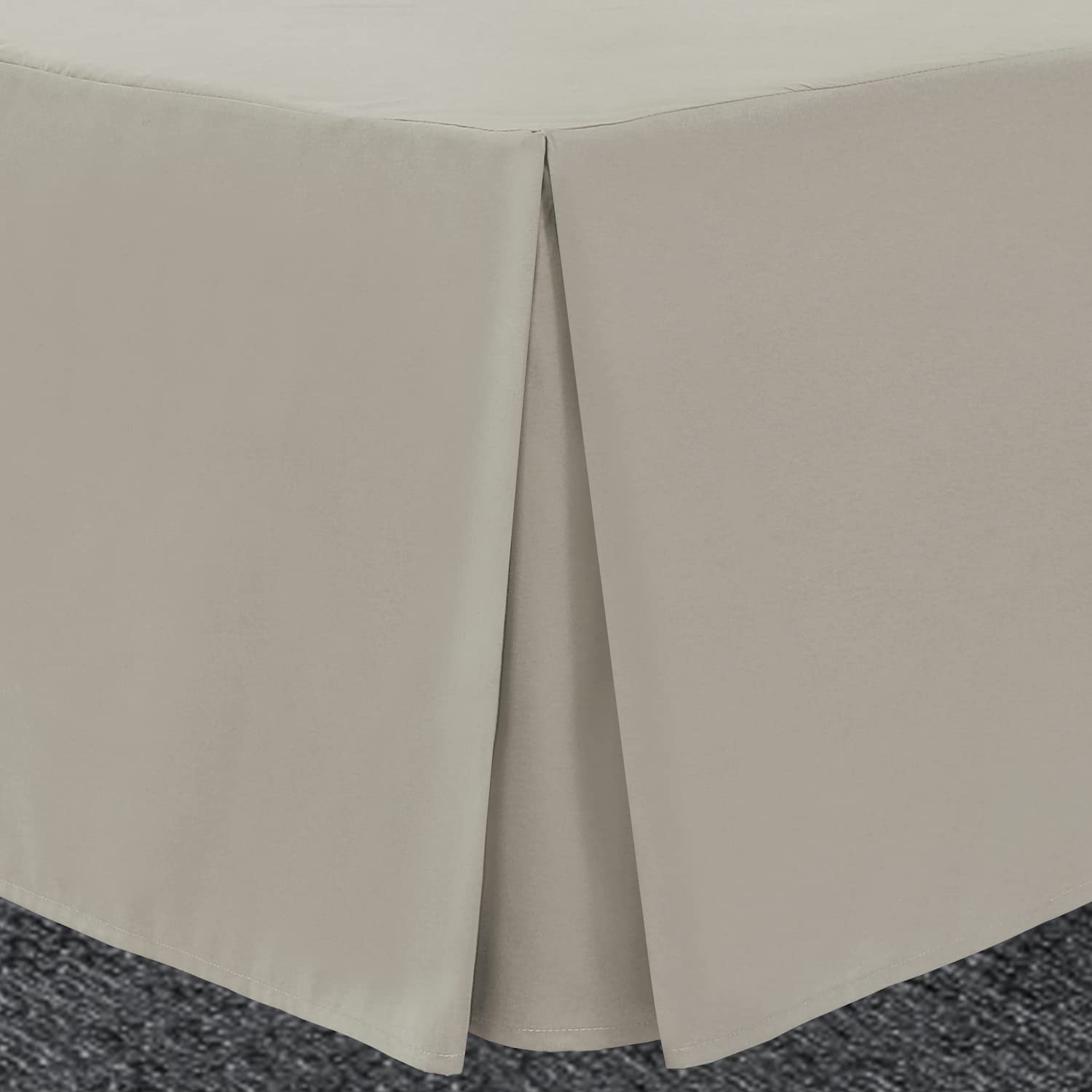 Bronwen Mathew Box Pleated Base Valance Sheet Single Bed Skirt Base Valance Sheets, Microfiber Soft Brushed Easy Care Non Iron (Single, Linen)