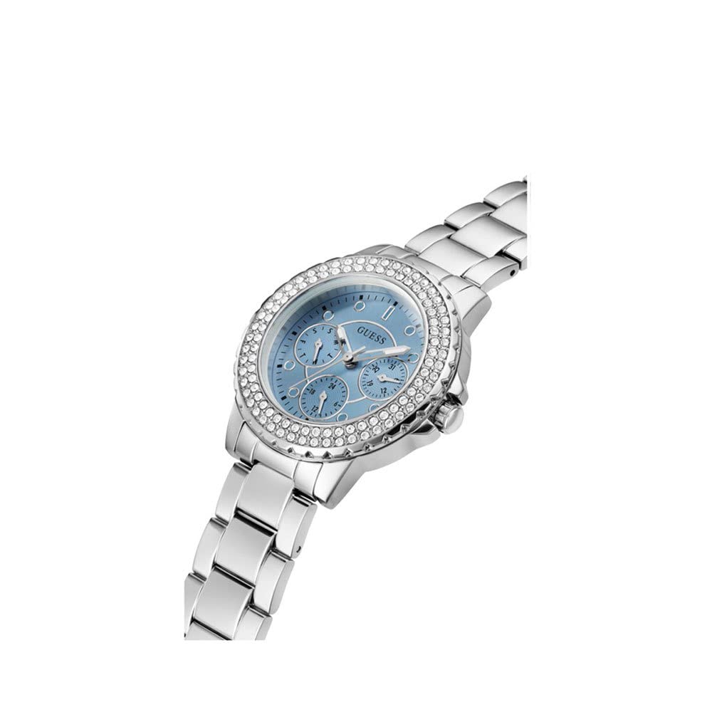 GUESS Reloj multifunción de cristal deportivo de 36 mm para mujer