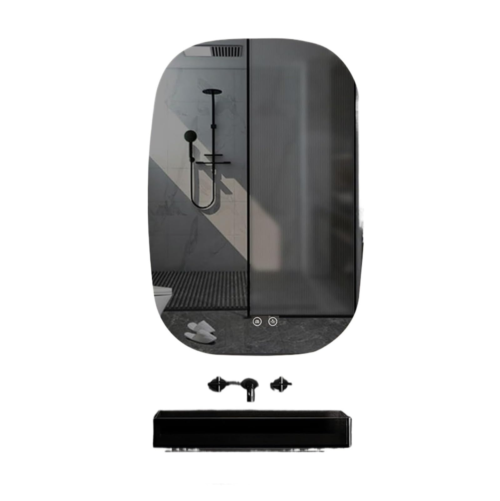 Miroir de maquillage LED désembuage avec bandes lumineuses étanches 70x90cm