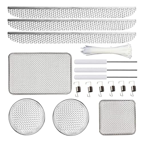 RV Flying Insect Screen for RV Water Heater Vent Cover Protects RV Furnaces from Insects Stainless Steel Mesh with Installation Tool 20' x 1.5' & 2.8''x1.3'' & 8.5' x 6' x 1.3' & 4.5'' x 4.5'' x 1.3'
