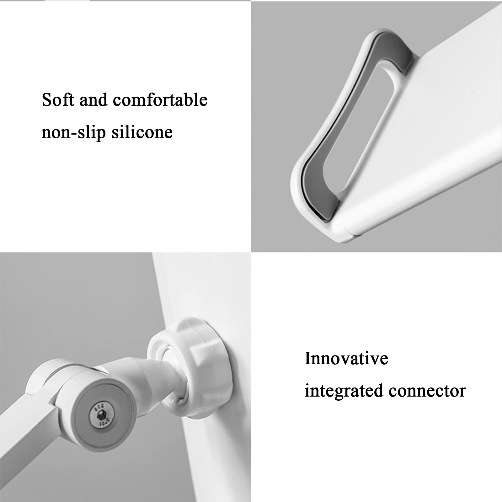 Handy Tablet Halterung, Flexible Einstellbare Lang Arm Handy Halter Halterung Ständer Tablethalterungen, 4.7 bis12.9 Zoll,Weiß