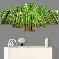 SIGNWIN 5 Panel Canvas Wall Art Modern Art Dramatic Forest Multicolor Photography Romantics Scenic for Home Decorations Ready to Hang - 60