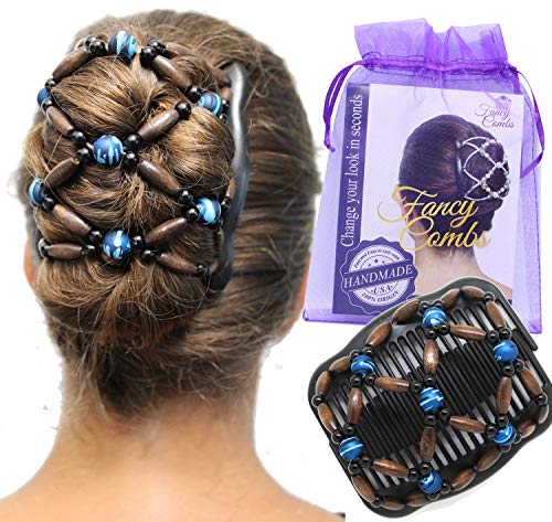 Fancy Combs USA Thick Claw Magic Hair Clip Bun Maker – Hair Accessories for Women and Girls – Instant Hair Bun, Updo, Po