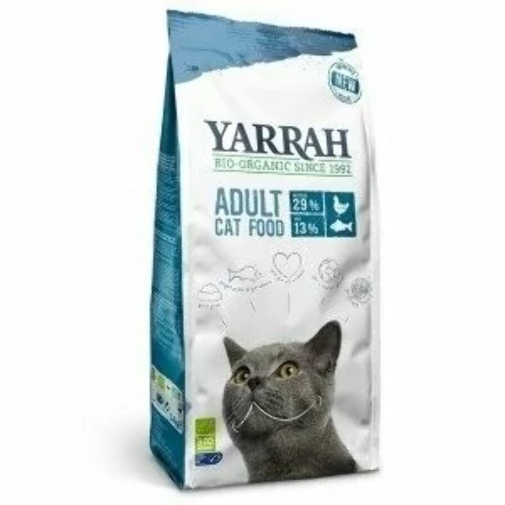 Yarrah BIO Nourriture sèche (Pour chats), BIO pour Tout Type de Chat, Chaton au Senior - Un Repas Nutritionnellement Complet - sans Additifs Artificiels, Pesticides (Adulte Poisson, 2.4 kg)