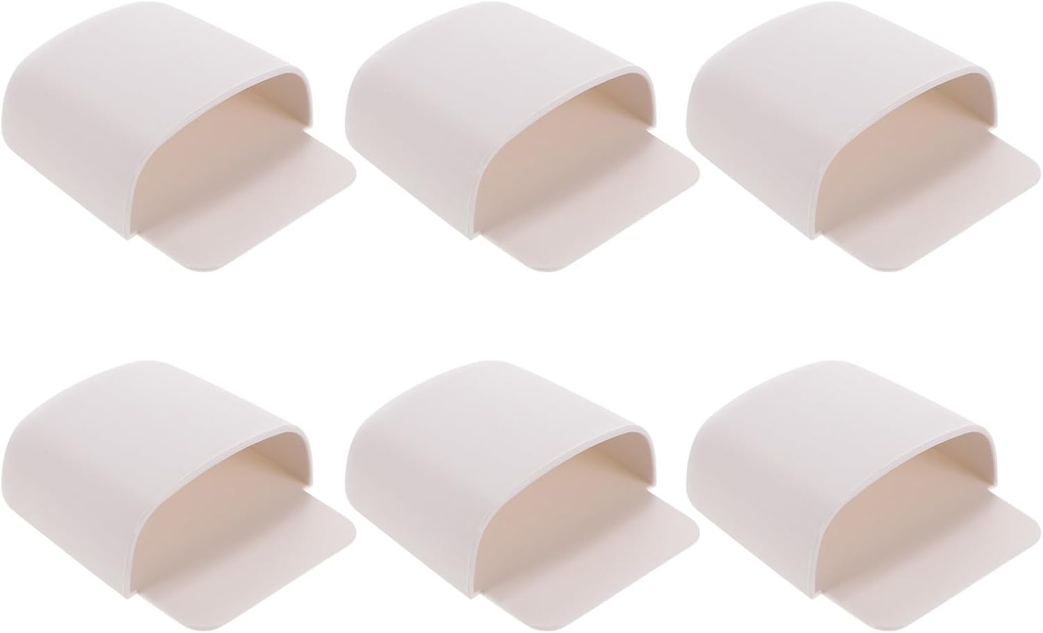 6pcs Wall Mounted Storage Organizer Box Holder for Cell Phone and Remote Control, White Abs Material, Space Saving and Easy to Install, for Bathroom Wall and Cabinets