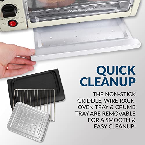 Nostalgia 3-In-1 Breakfast Station - Includes Coffee Maker, Non-Stick Griddle, And 4-Slice Toaster Oven - Versatile Breakfast Maker With Timer - Cream #TOP5