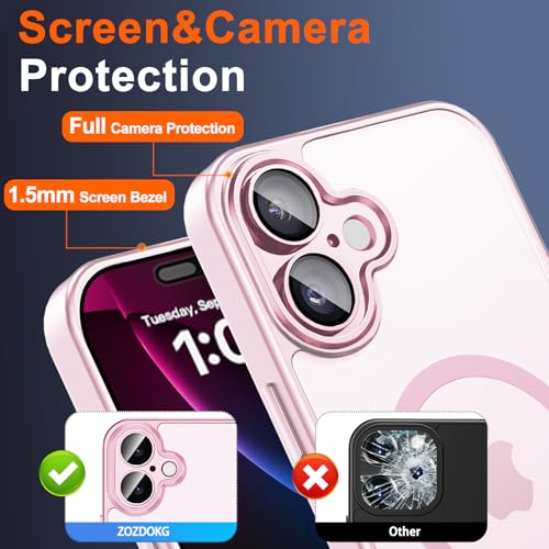Image of Magnetic for iPhone 17 Case with Privacy Screen Protector, Pink