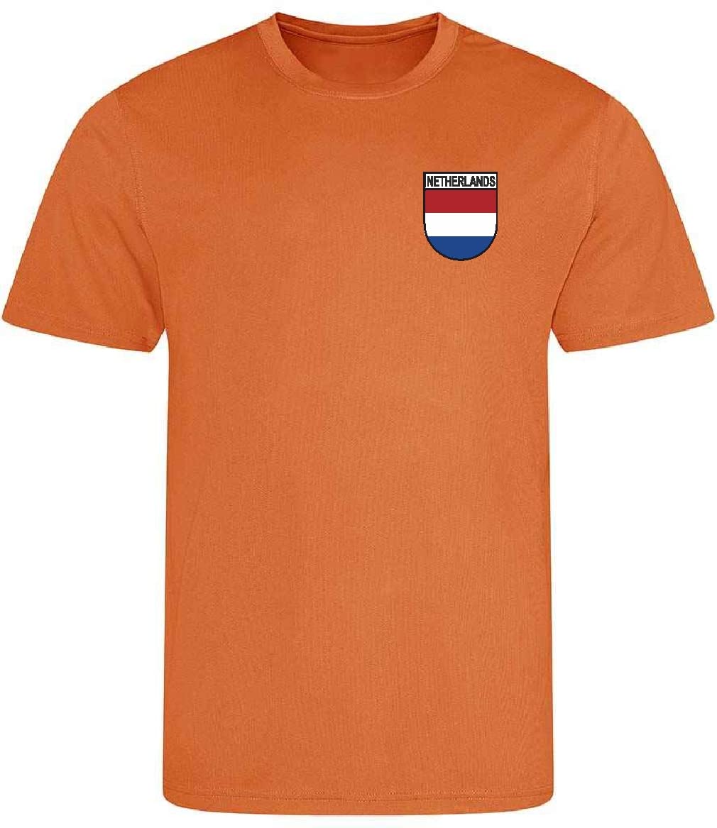 Holland Netherlands Dutch Printed Supporters T Shirt (Orange, X-Large)