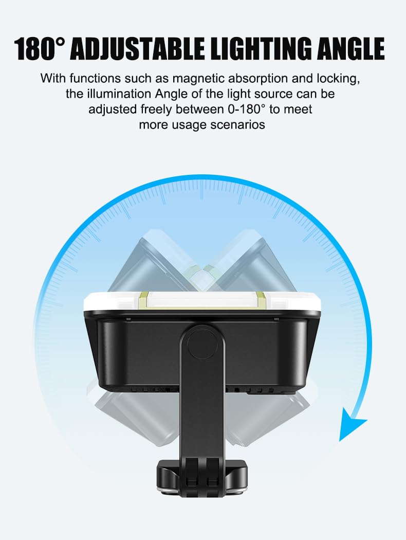 LED Campinglampe 30W Mit Magnetfuß, Wiederaufladbare 5400mAh Akku Lampe Mit 138 LEDs, 4 Lichtmodi, 2500K–9000K, 180° Verstellbar, Wasserdichtes Outdoor Licht Für Camping, Zelt, Notfall, Stromausfall