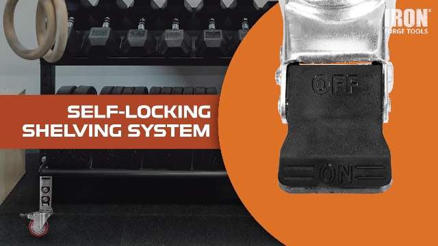 Image of Iron Forge Tools Rolling Storage Rack Caster Wheels Heavy Duty - Set of 4 Locking Castor 3 Inch 530 lb Capacity for Boltless Self Locking Shelving Racks, Nylon and Steel Ball Bearing Wheels